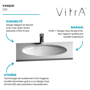 Vasque à encastrer par le dessous S20 52 cm