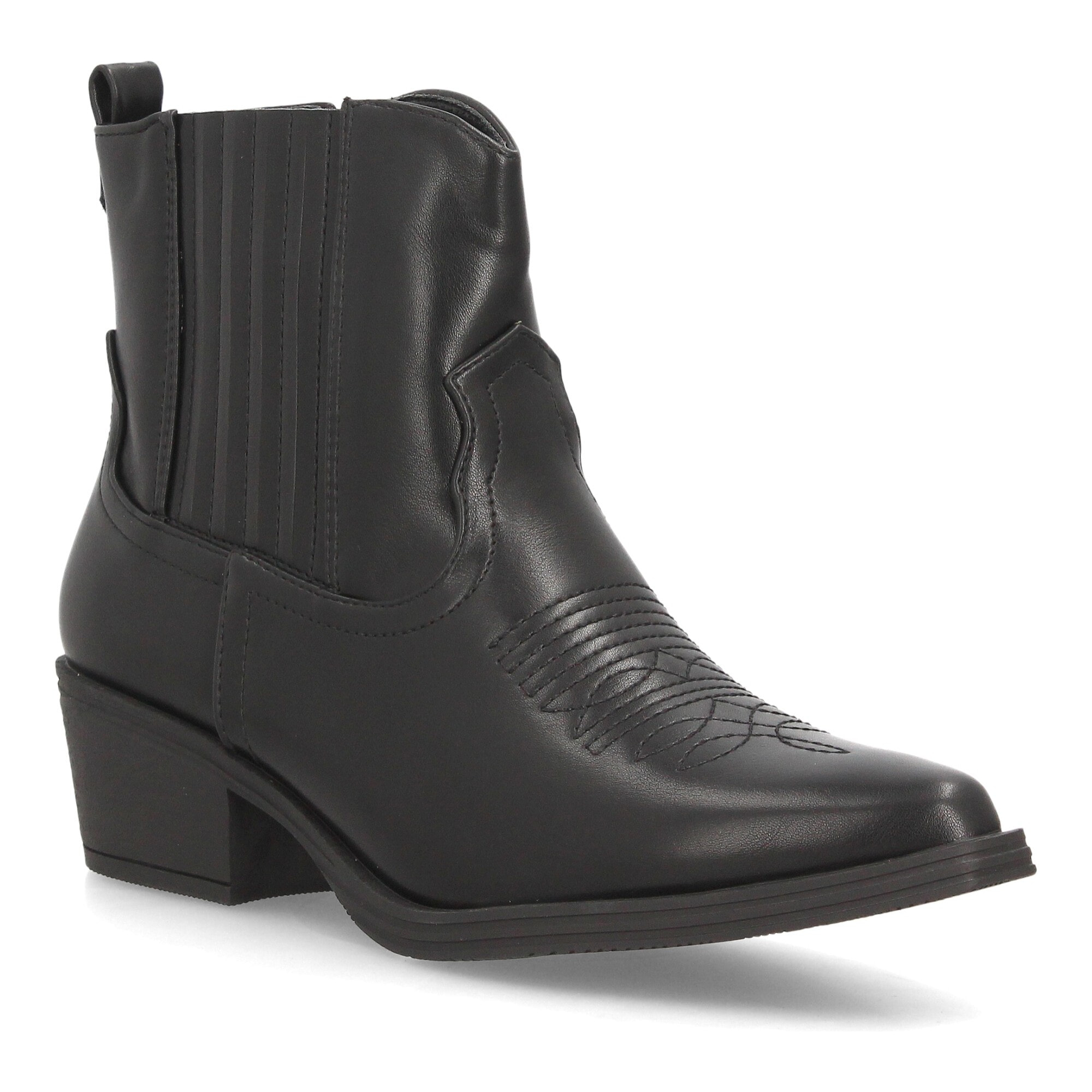 Botines bajos cowboy con bordados y tacónpara mujer