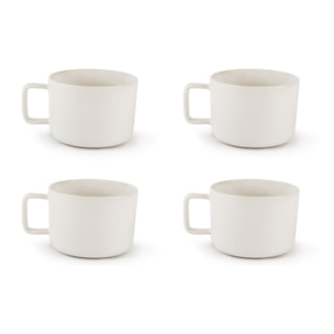 Set 4 tazze jumbo Excelsa Nordic, stoneware bianco