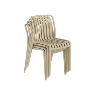 Chaise de jardin empilable plastique (lot de 4) AGATHE CHAISES