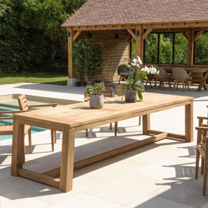 KALLY - Ensemble de jardin en bois teck recyclé et teck 8/10 pers.