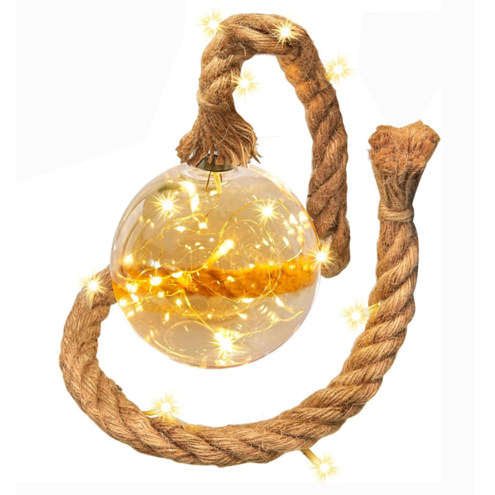 Bola de luz navideña con 16 led y cuerda de 12cm - modelo surtido (3 colores)