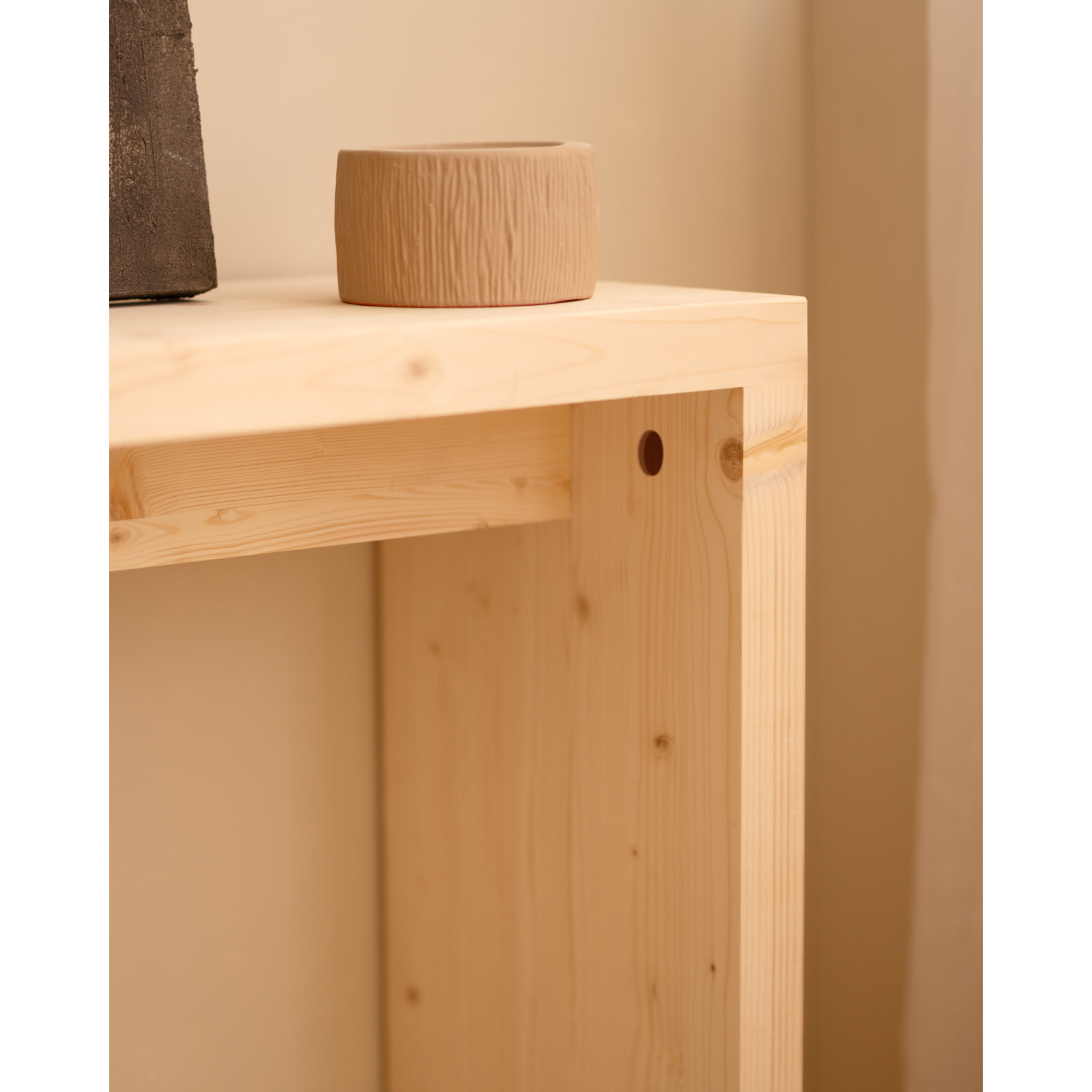 Console en bois massif ton naturel 120x80cm Hauteur: 80 Longueur: 120 Largeur: 30