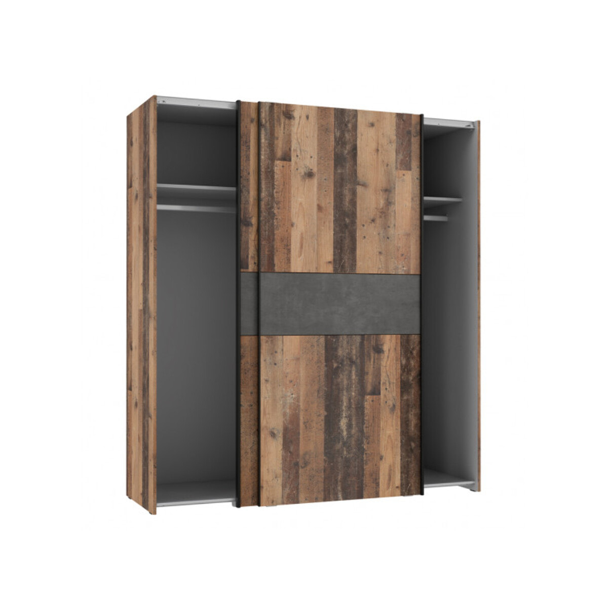 Dressing avec portes coulissantes en bois effet vintage L170 cm - TOM