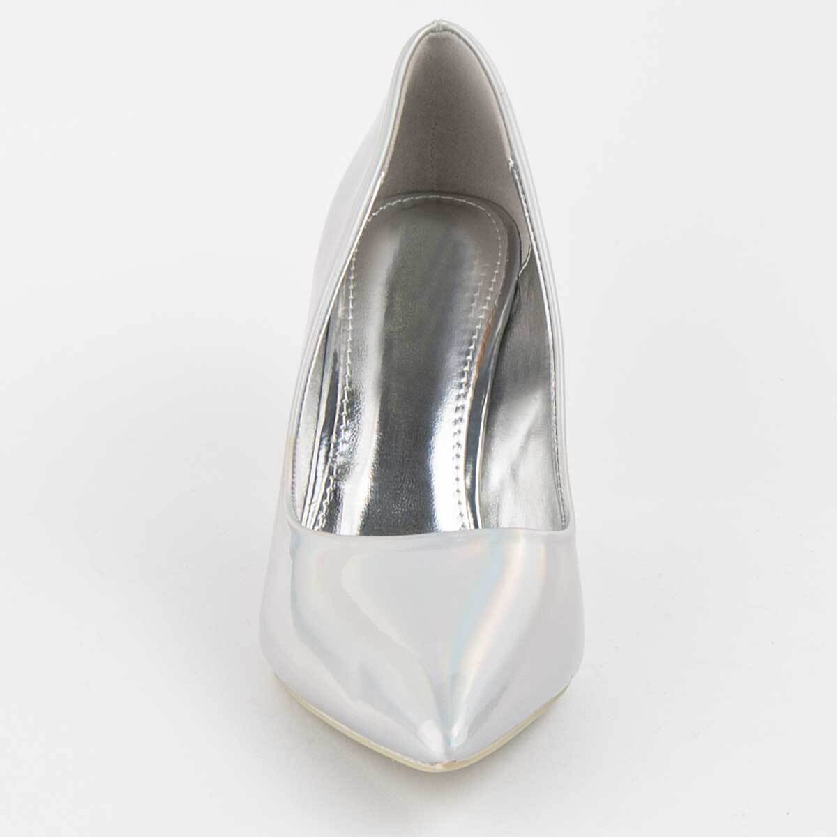 Zapato De Tacón - Plateado - Altura: 8 Cm