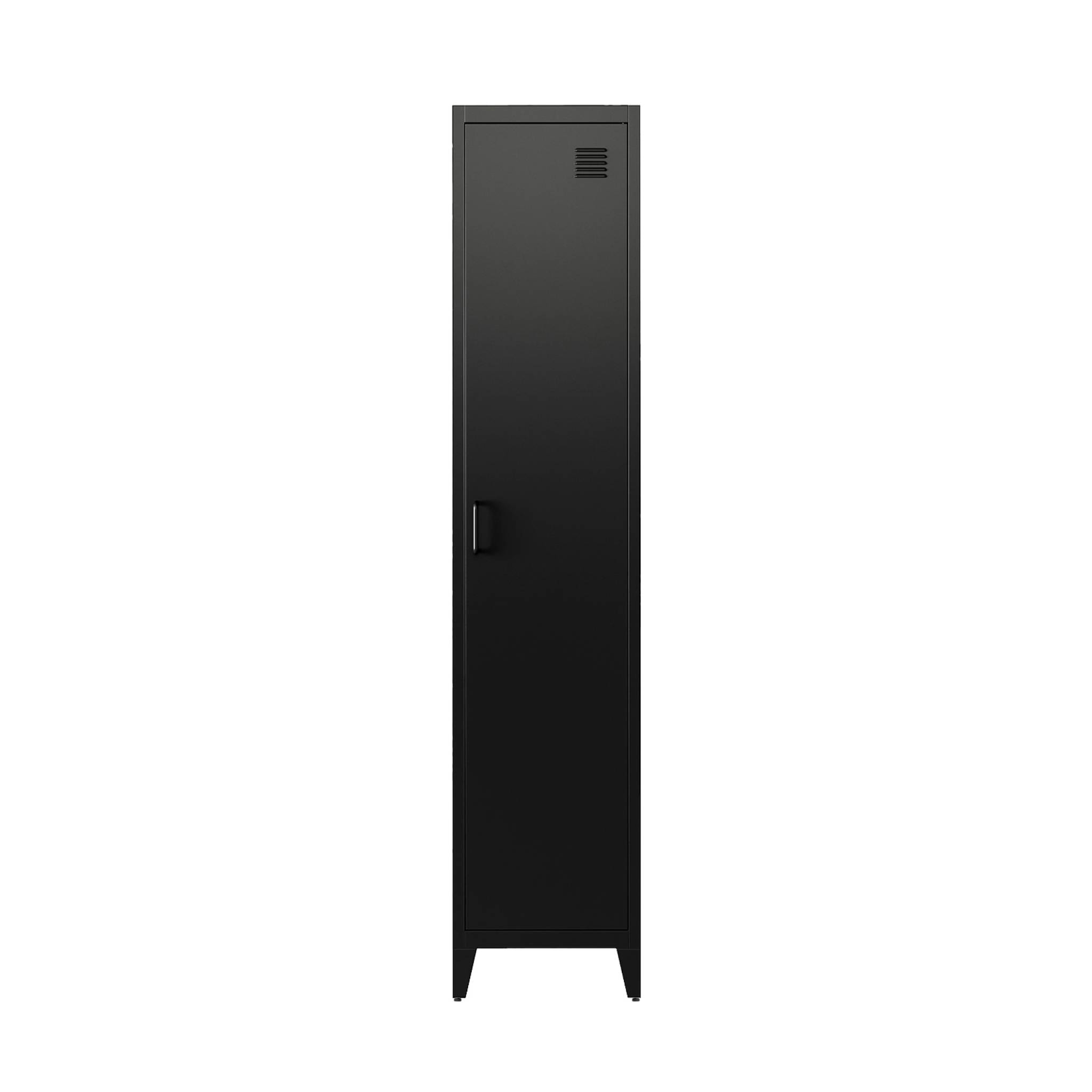 Armoire chambre en acier noir. 4 espaces de rangement. casier. L 180 x l 38 x H 38cm