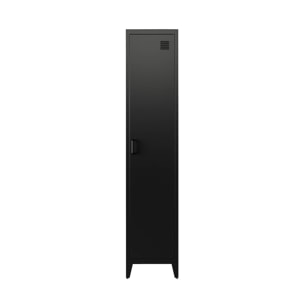 Armoire chambre en acier noir. 4 espaces de rangement. casier. L 180 x l 38 x H 38cm