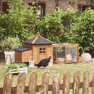 Poulailler en bois JAVA. 4 poules. cage à poule avec enclos