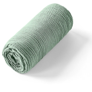 Drap Housse - Bonnet:30cm 100% gaze De Coton Vert Givrée
