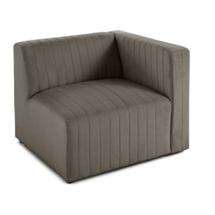 Nova - module d'assise droit - en velours - Gris