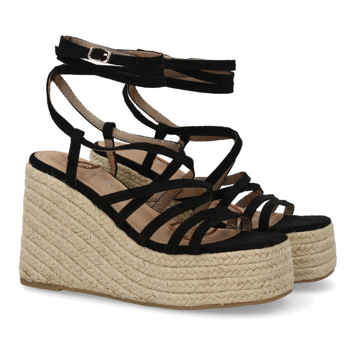 Sandalia romana cuña alta plataforma para mujer