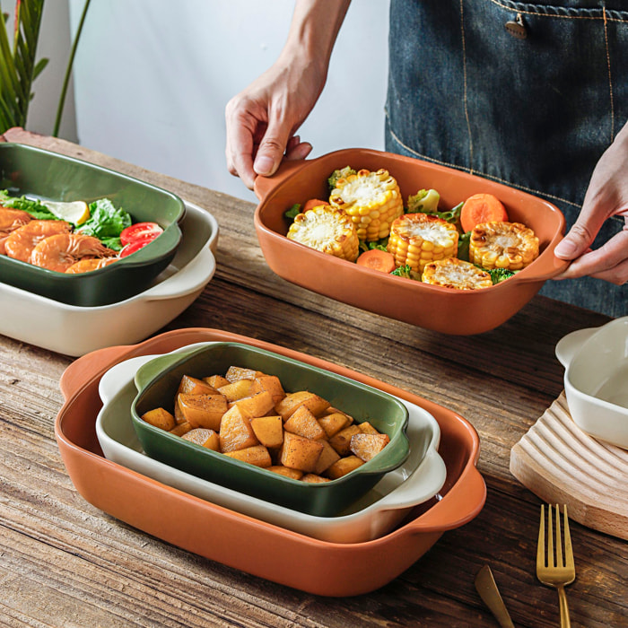 Plat à four rond en grès beige OCTAVE