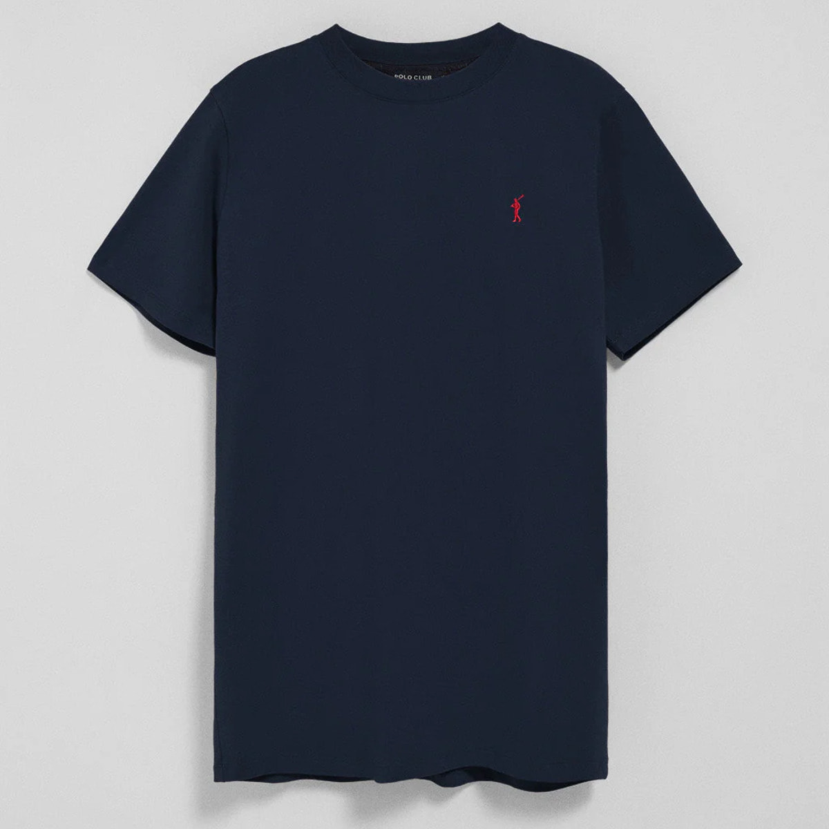 Camiseta azul marino con cuello redondo y logo bordado Rigby Go