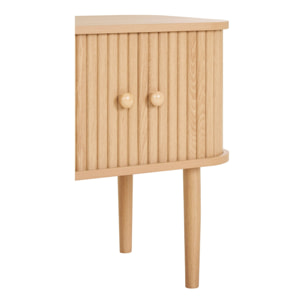 Nikko - Comodino con 2 ante in MDF e pino naturale 45x40x50 cm