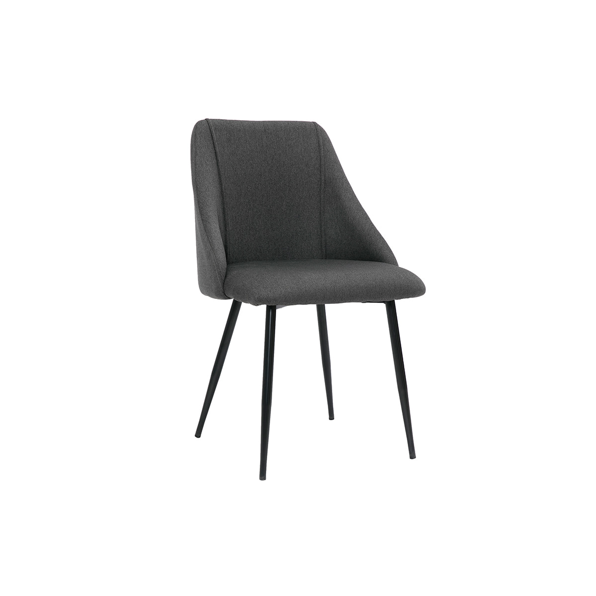 Chaises en tissu gris foncé et métal noir (lot de 2) HIGGINS