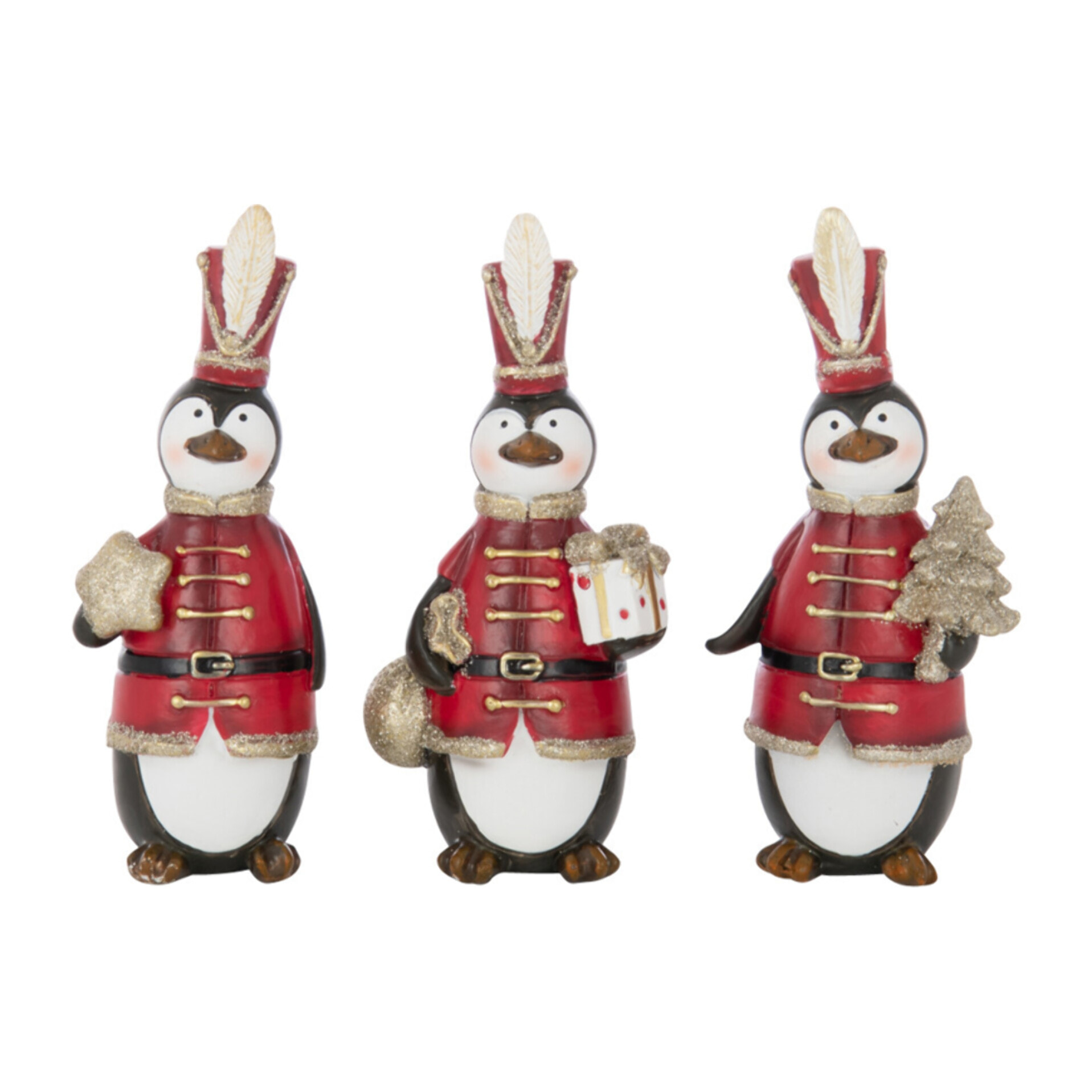 J-Line figurine Pingouin Noël - polyrésine - mix - small - 3 pièces