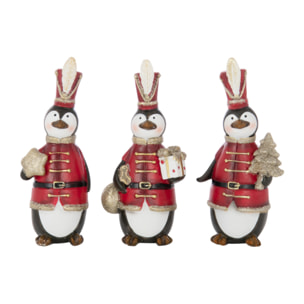 J-Line figurine Pingouin Noël - polyrésine - mix - small - 3 pièces