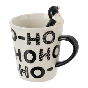J-Line tasse + Père Noël Dolomite - céramique - blanc/noir