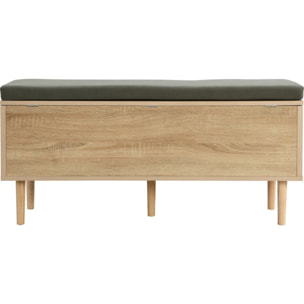 Banc d'entrée avec rangement en bois et cannage - BALI