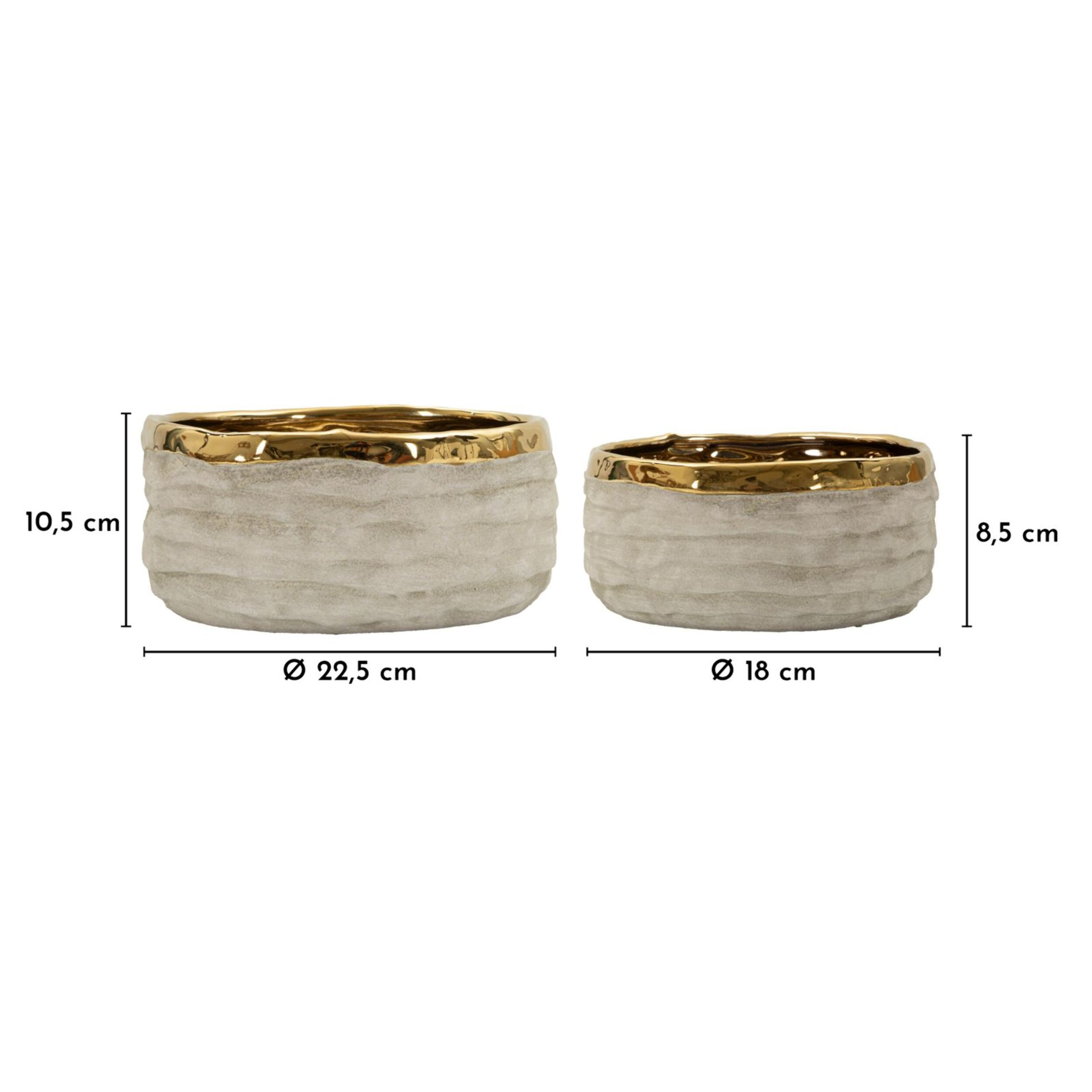 CACHEPOT LIMA BASSI COPPIA CM Ø 22,5X10,5-18X8,5