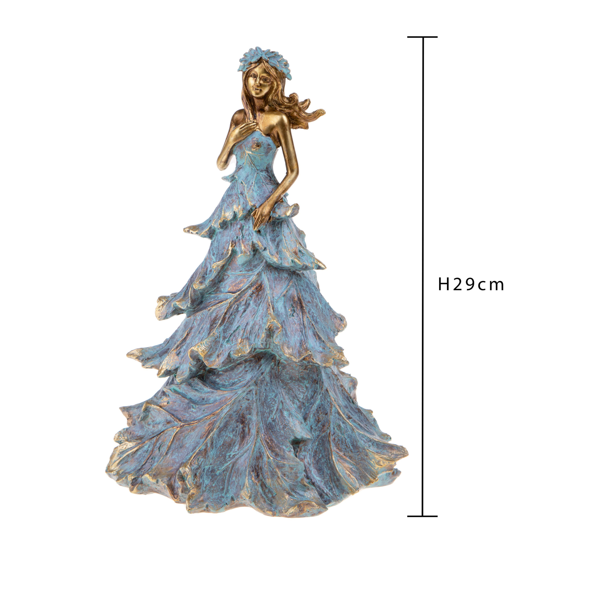 Lady con abito di foglie - Pezzi 2 - 20,5xH28,5x16,5cm - Bianchi Dino SpA