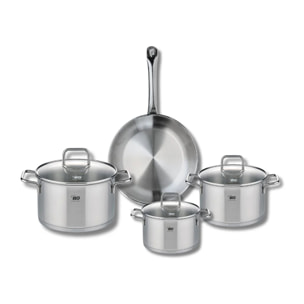 Ensemble de 1 Poêle de cuisson 24 cm et 3 faitouts 14, 16 et 20 cm Elo Profi Citrin