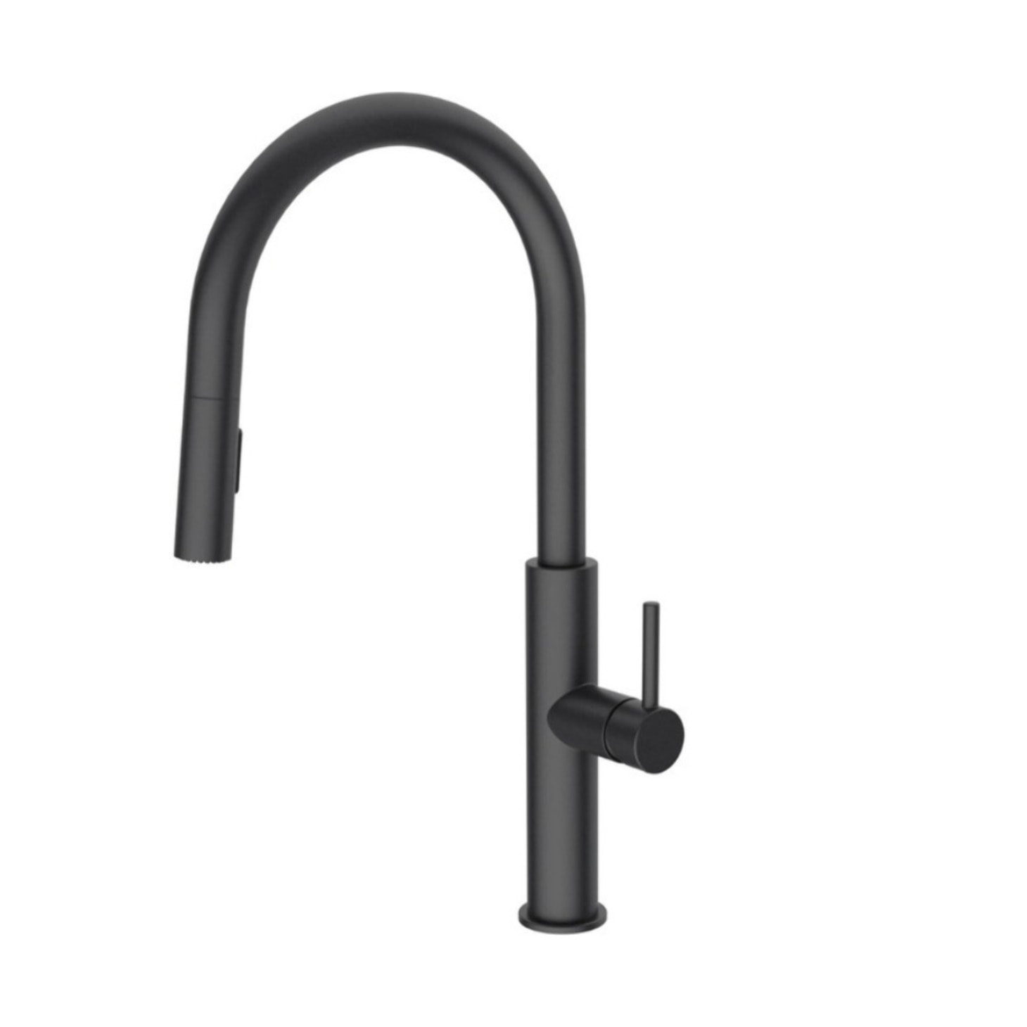 Mitigeur cuisine avec douchette extractible 2 jets, noir mat (SATBSD286C)