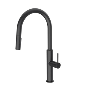 Mitigeur cuisine avec douchette extractible 2 jets, noir mat (SATBSD286C)