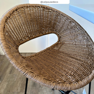 Lot de 2 tabourets pour îlot central 65 cm en résine tressée - Rava