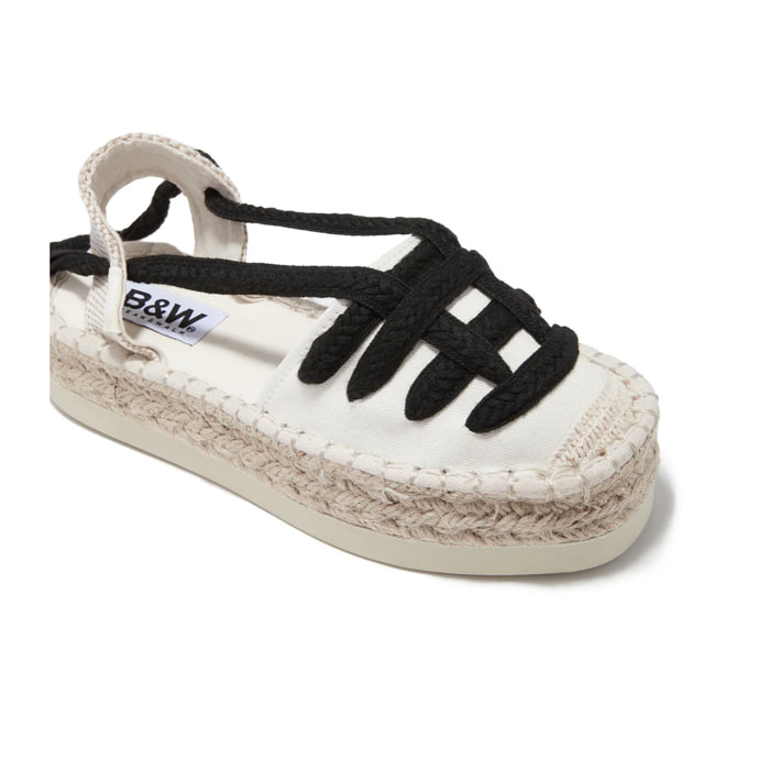 B&W Break&Walk - Sandali estivi in juta con zeppa per donna e bambina