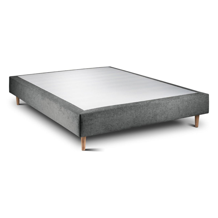 Sommier Tapissier Tissu Ep20 - pieds bois