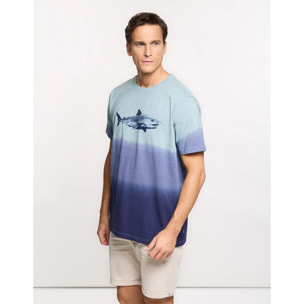 Camiseta Manga Corta Azul - Sharkbay