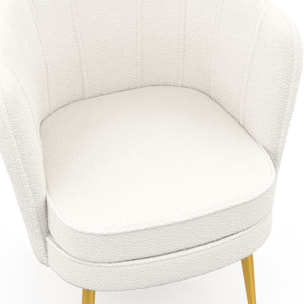 Fauteuil Arielle - Blanc bouclette