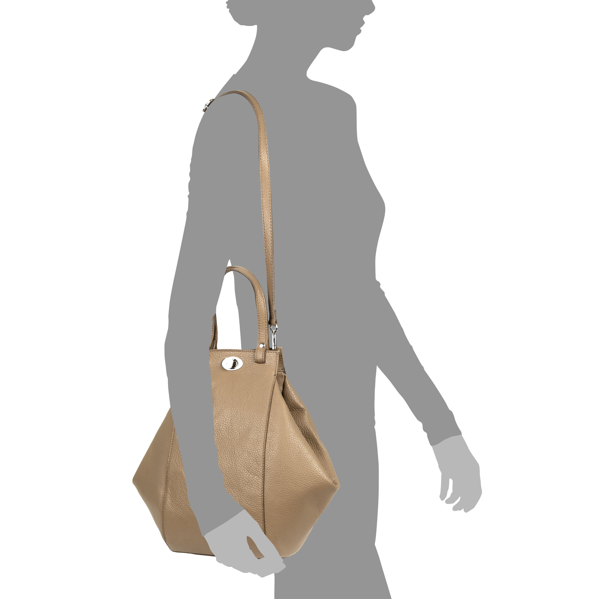 Giusta Borsa a spalla Donna.Pelle autentica Dollaro