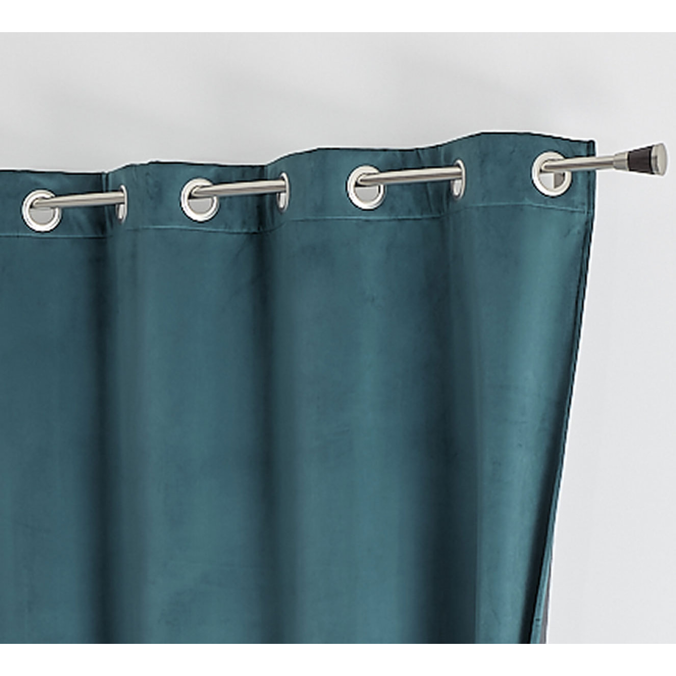 Rideau isolant et occultant en velours doublé polaire - Bleu Paon