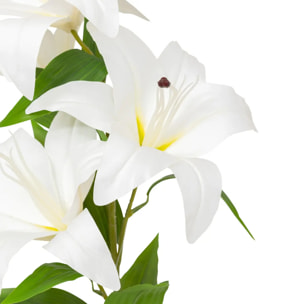 Tige de 4 lys artificielle "Jago" blanc H80cm