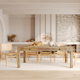 Lot de 2 chaises en bois de teck et rotin - Kyla