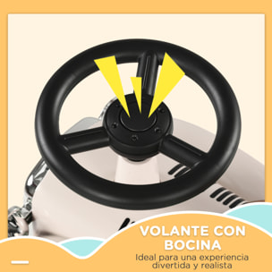 Correpasillos para Bebés de 12 a 36 Meses Coche sin Pedales con Bocina Compartimento de Almacenaje y Volante para Interior y Exterior 58x27x35 cm Crema