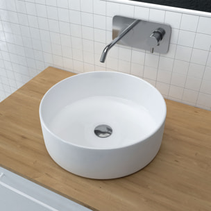 Vasque à poser ronde en céramique - diamètre 36cm - hauteur 11.5cm - POP ROUND