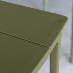 Ensemble de repas table et fauteuils en polypropylène vert 6 places PATIO