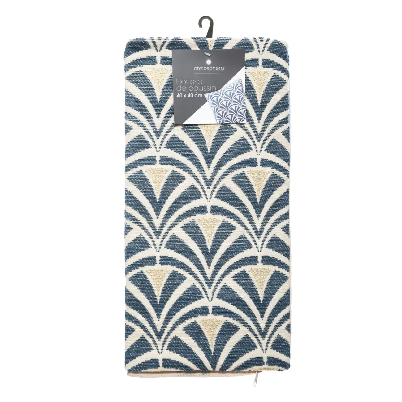 Housse de coussin "Chiara" chenille bleu 40x40cm