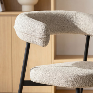 Lot de 2 chaises en tissu vert chiné THEA