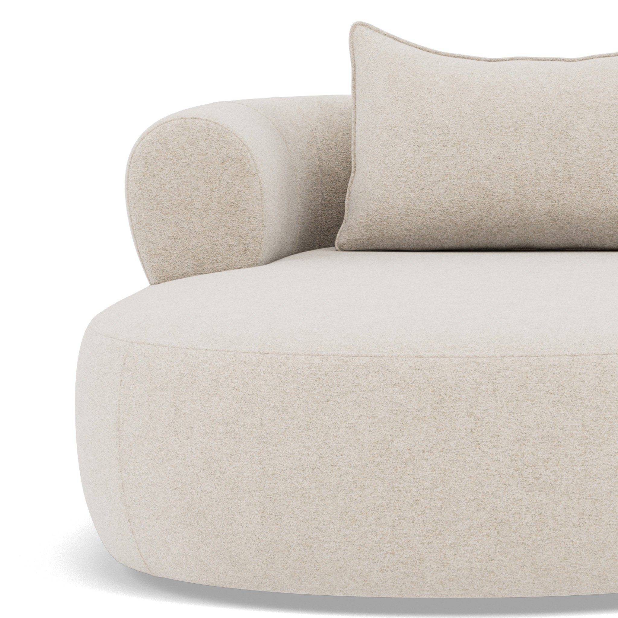 Angela - canapé d'angle gauche 4 places en velours texturé - Beige