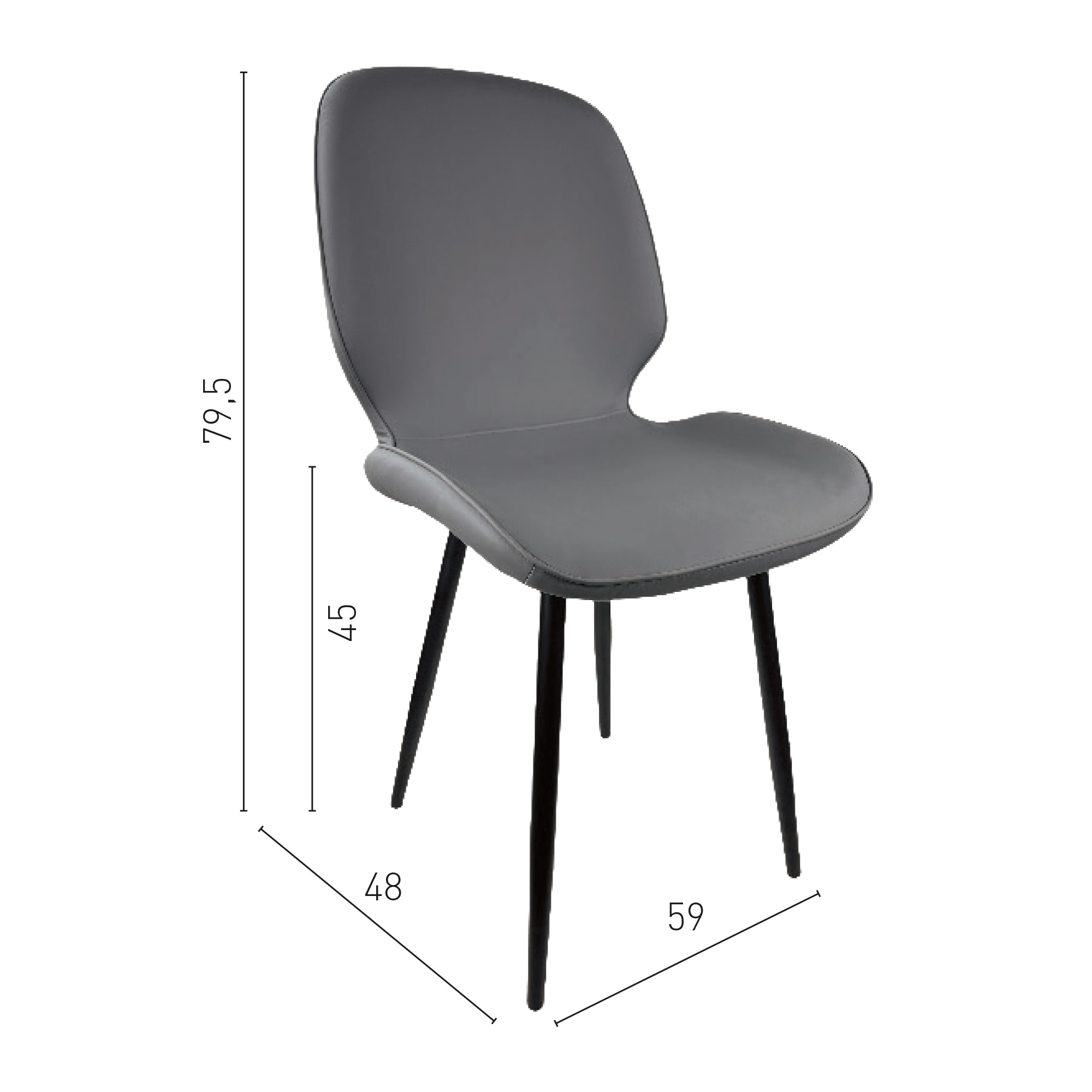 Silla Amberes Gris