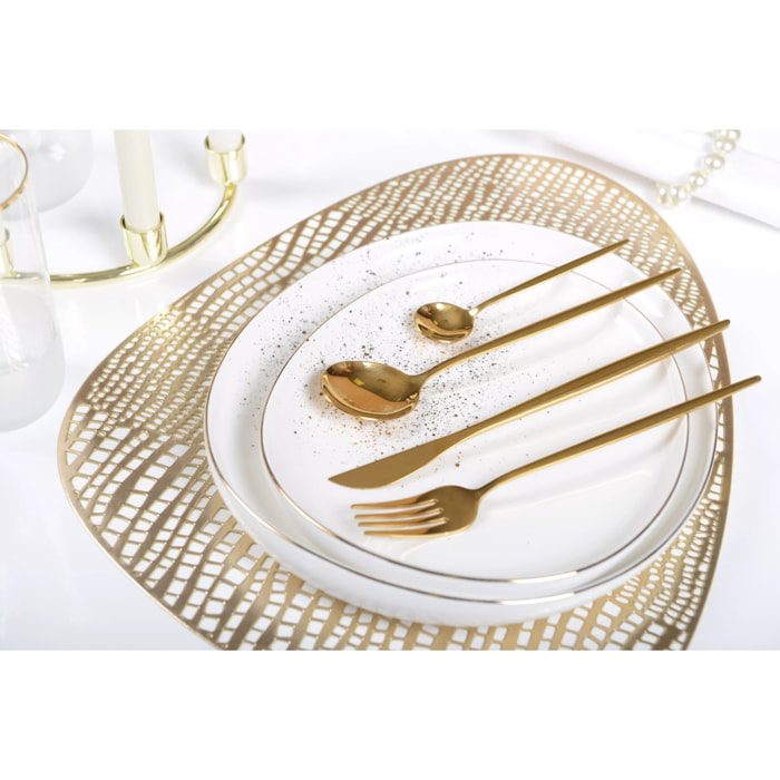 Lot de 6 Dessous d'assiette triangle doré