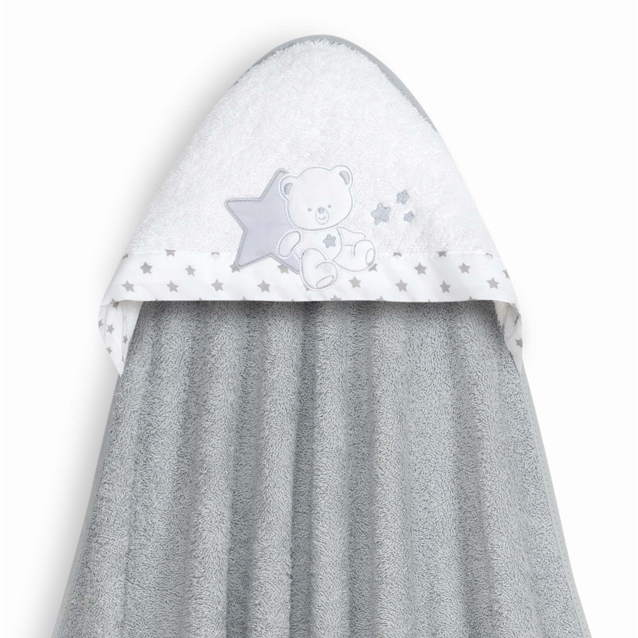 Capa Baño 1X1 Mod Osito Sentado Estrella+ Gorro Gris