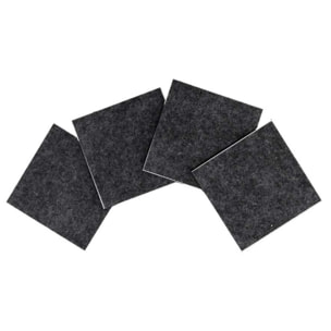 Sottobicchiere in vetro confezione da 4 pezzi assortiti arancione quadro cm10x10x0,6