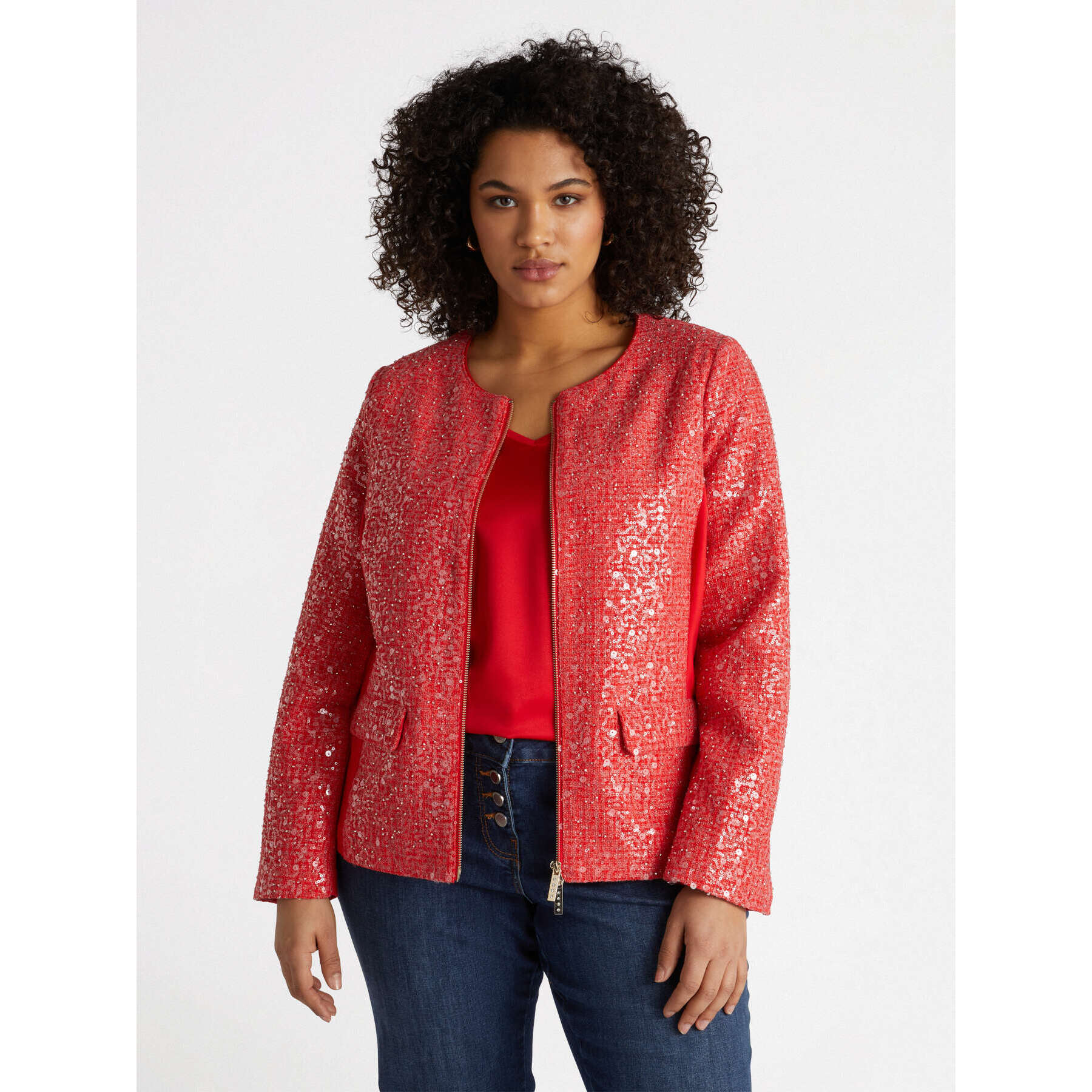 Fiorella Rubino - Chaqueta de tejido de lúrex - Rojo