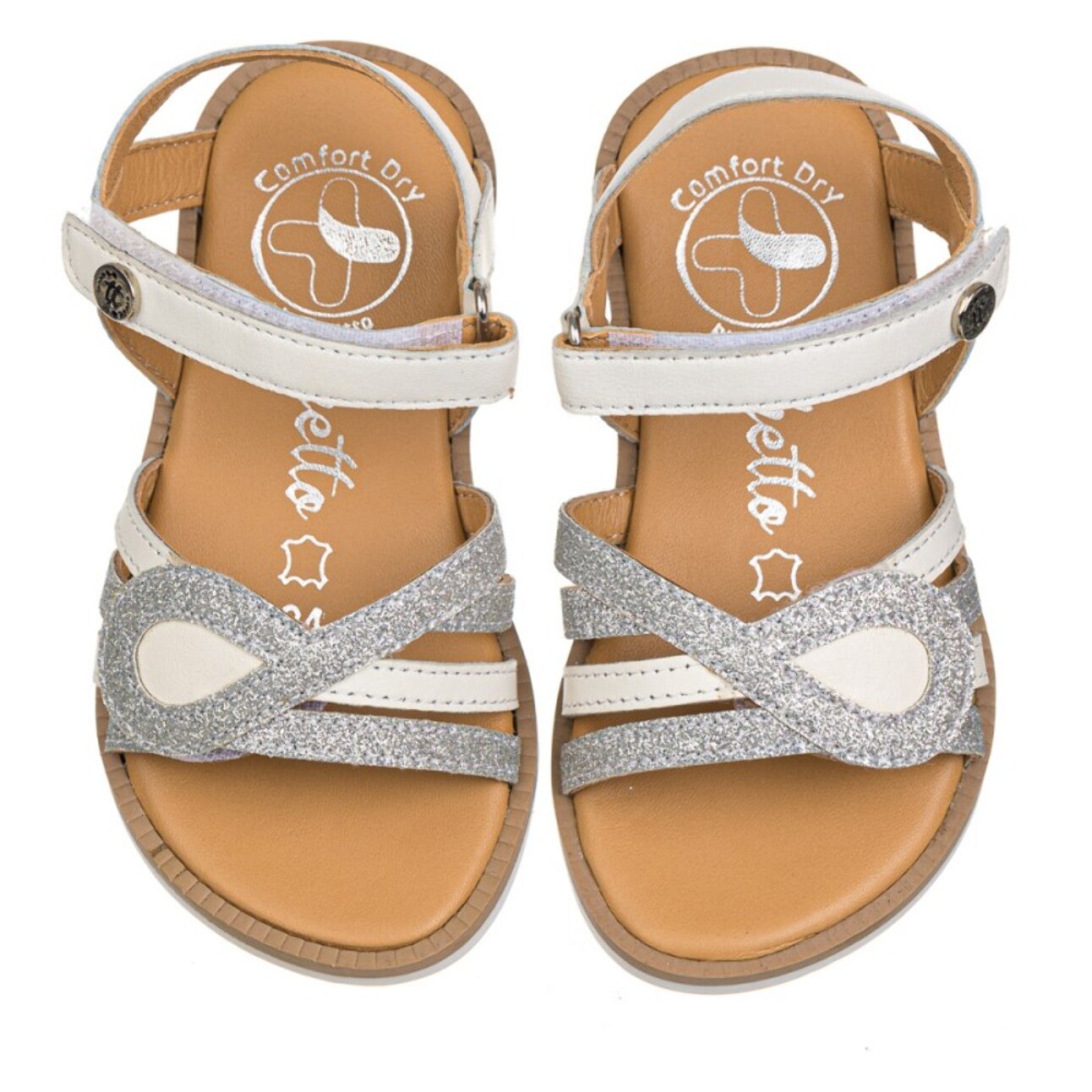 Sandalia en piel con velcro