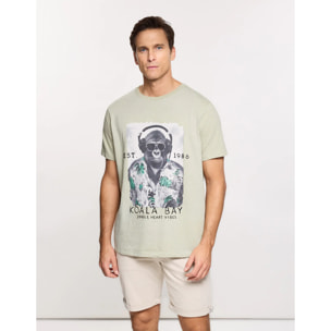 Camiseta Manga Corta Verde - Monkeyman